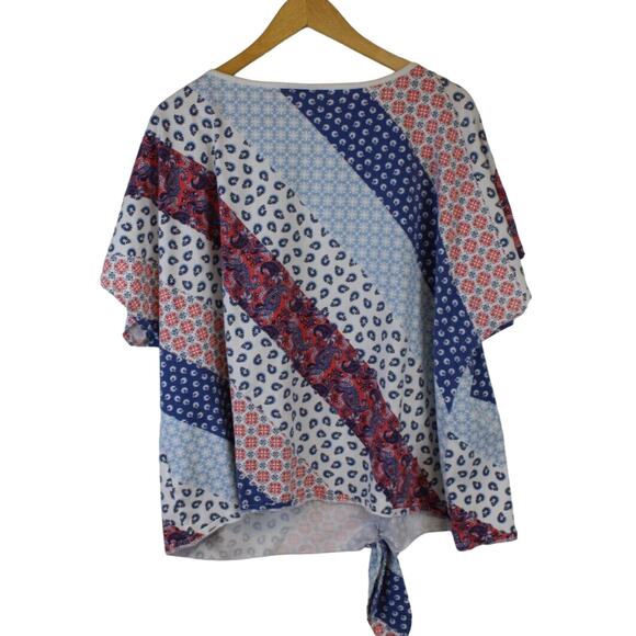 Hearts of Palm Plus Size 3XL Blouse Women's Striped with Pattern Basic Comfort - Picture 2 of 3